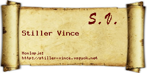 Stiller Vince névjegykártya